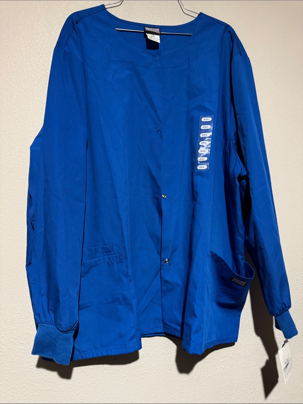 Unbranded Women's Royal Blue Button-Front Medical Jacket